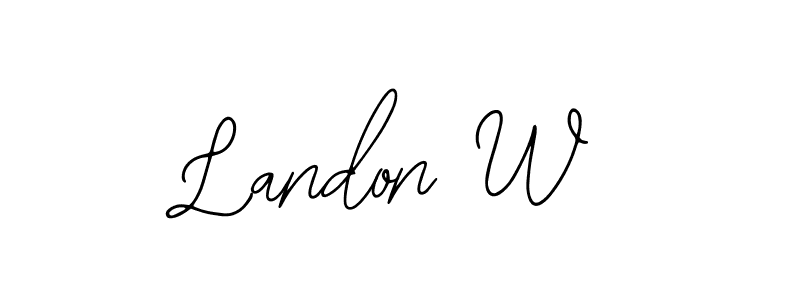 Similarly Bearetta-2O07w is the best handwritten signature design. Signature creator online .You can use it as an online autograph creator for name Landon W. Landon W signature style 12 images and pictures png