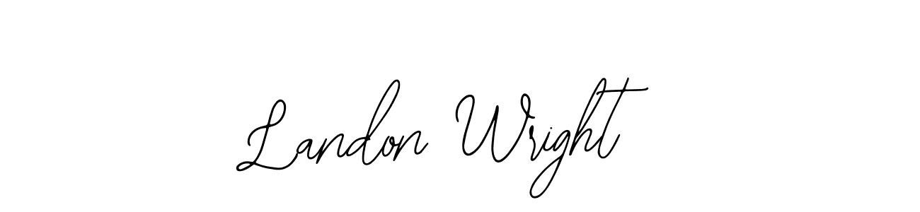 Use a signature maker to create a handwritten signature online. With this signature software, you can design (Bearetta-2O07w) your own signature for name Landon Wright. Landon Wright signature style 12 images and pictures png