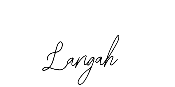 How to make Langah name signature. Use Bearetta-2O07w style for creating short signs online. This is the latest handwritten sign. Langah signature style 12 images and pictures png