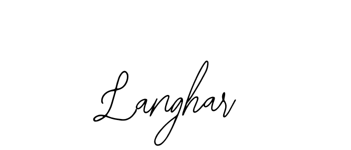 You should practise on your own different ways (Bearetta-2O07w) to write your name (Langhar) in signature. don't let someone else do it for you. Langhar signature style 12 images and pictures png