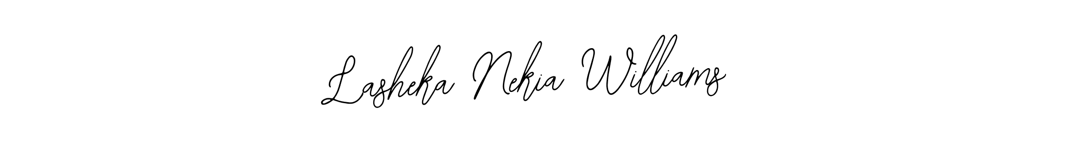 Similarly Bearetta-2O07w is the best handwritten signature design. Signature creator online .You can use it as an online autograph creator for name Lasheka Nekia Williams. Lasheka Nekia Williams signature style 12 images and pictures png