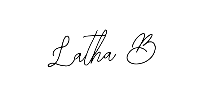 Also You can easily find your signature by using the search form. We will create Latha B name handwritten signature images for you free of cost using Bearetta-2O07w sign style. Latha B signature style 12 images and pictures png
