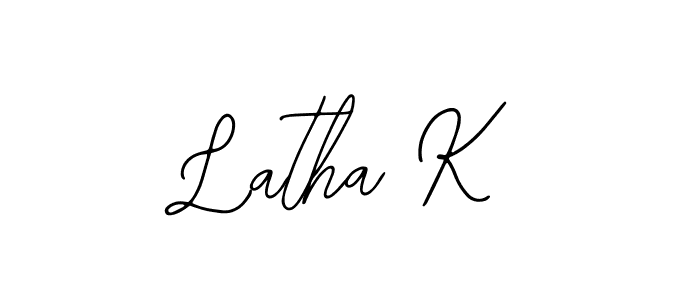 How to make Latha K name signature. Use Bearetta-2O07w style for creating short signs online. This is the latest handwritten sign. Latha K signature style 12 images and pictures png