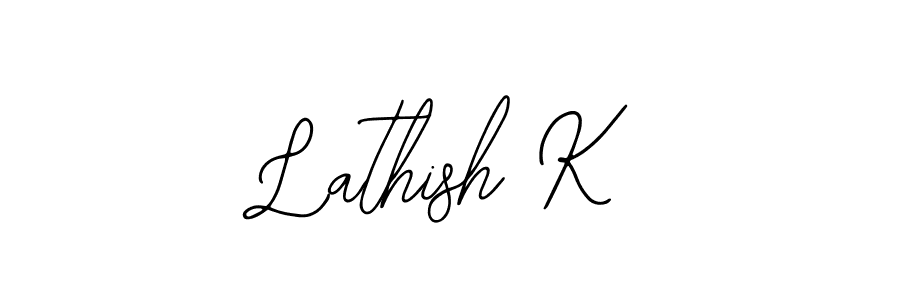 How to Draw Lathish K signature style? Bearetta-2O07w is a latest design signature styles for name Lathish K. Lathish K signature style 12 images and pictures png