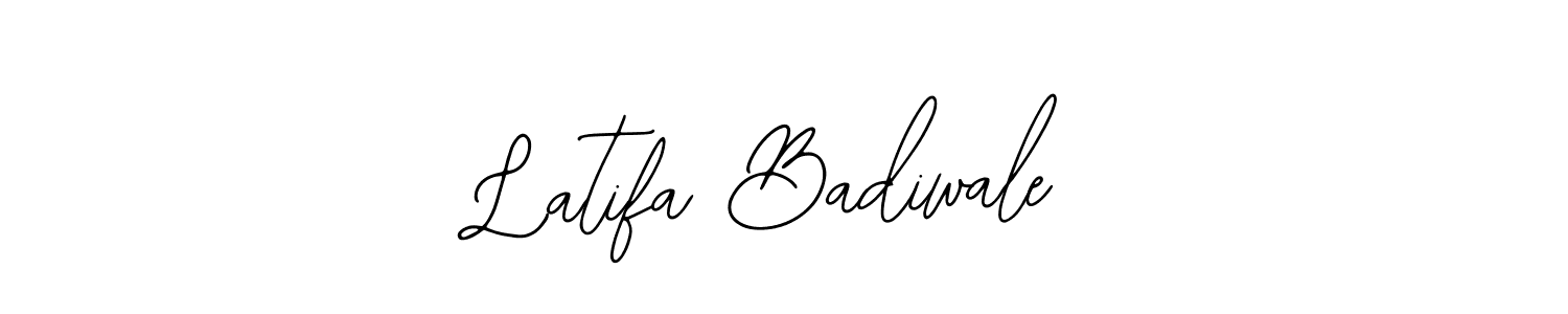 Similarly Bearetta-2O07w is the best handwritten signature design. Signature creator online .You can use it as an online autograph creator for name Latifa Badiwale. Latifa Badiwale signature style 12 images and pictures png