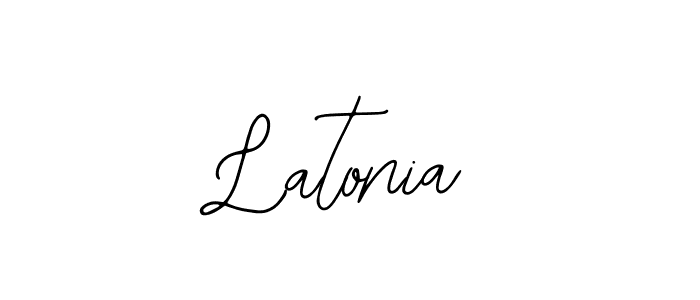 Design your own signature with our free online signature maker. With this signature software, you can create a handwritten (Bearetta-2O07w) signature for name Latonia. Latonia signature style 12 images and pictures png