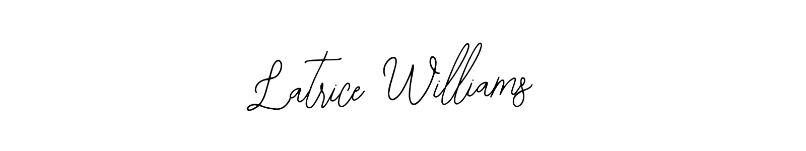 Bearetta-2O07w is a professional signature style that is perfect for those who want to add a touch of class to their signature. It is also a great choice for those who want to make their signature more unique. Get Latrice Williams name to fancy signature for free. Latrice Williams signature style 12 images and pictures png