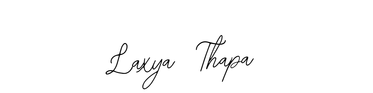 You should practise on your own different ways (Bearetta-2O07w) to write your name (Laxya  Thapa) in signature. don't let someone else do it for you. Laxya  Thapa signature style 12 images and pictures png