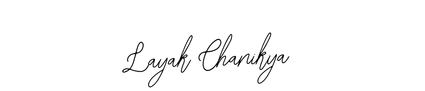 You should practise on your own different ways (Bearetta-2O07w) to write your name (Layak Chanikya) in signature. don't let someone else do it for you. Layak Chanikya signature style 12 images and pictures png