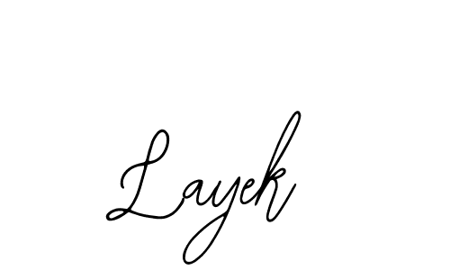 You should practise on your own different ways (Bearetta-2O07w) to write your name (Layek) in signature. don't let someone else do it for you. Layek signature style 12 images and pictures png