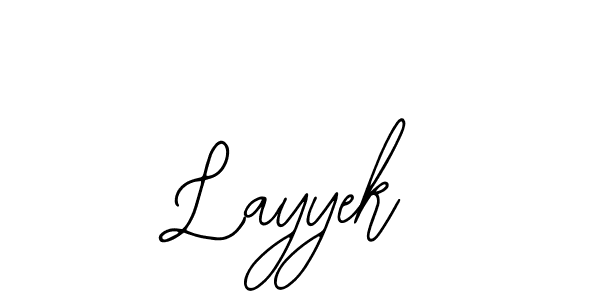 Use a signature maker to create a handwritten signature online. With this signature software, you can design (Bearetta-2O07w) your own signature for name Layyek. Layyek signature style 12 images and pictures png