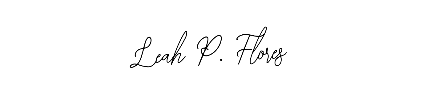 if you are searching for the best signature style for your name Leah P. Flores. so please give up your signature search. here we have designed multiple signature styles  using Bearetta-2O07w. Leah P. Flores signature style 12 images and pictures png