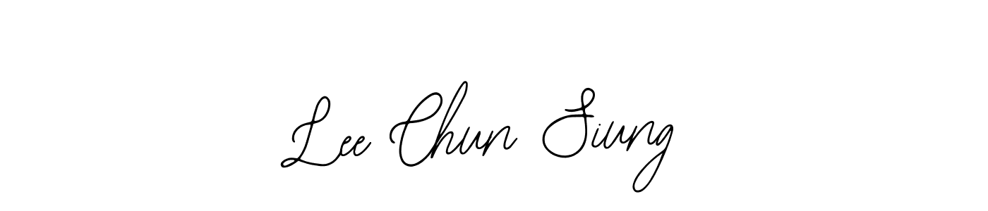 How to make Lee Chun Siung name signature. Use Bearetta-2O07w style for creating short signs online. This is the latest handwritten sign. Lee Chun Siung signature style 12 images and pictures png