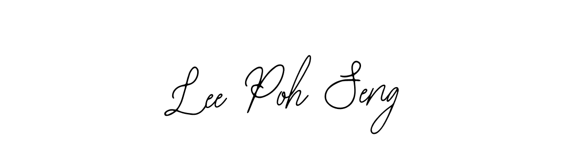 You should practise on your own different ways (Bearetta-2O07w) to write your name (Lee Poh Seng) in signature. don't let someone else do it for you. Lee Poh Seng signature style 12 images and pictures png