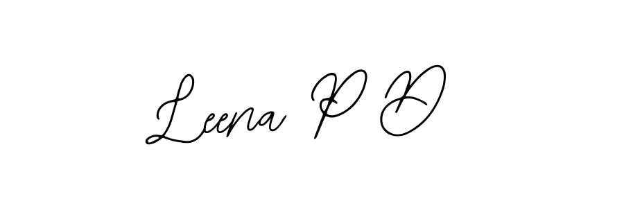 You should practise on your own different ways (Bearetta-2O07w) to write your name (Leena P D) in signature. don't let someone else do it for you. Leena P D signature style 12 images and pictures png