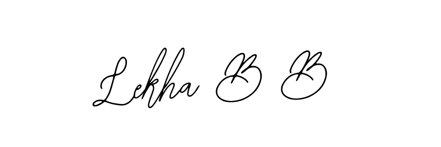 The best way (Bearetta-2O07w) to make a short signature is to pick only two or three words in your name. The name Lekha B B include a total of six letters. For converting this name. Lekha B B signature style 12 images and pictures png