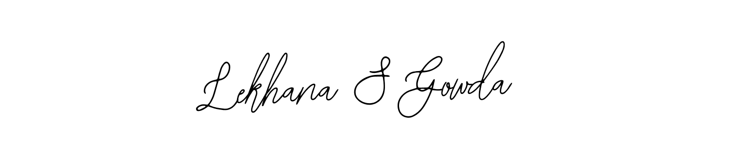 How to make Lekhana S Gowda name signature. Use Bearetta-2O07w style for creating short signs online. This is the latest handwritten sign. Lekhana S Gowda signature style 12 images and pictures png