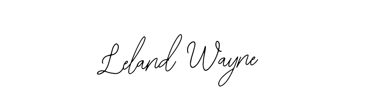 How to make Leland Wayne name signature. Use Bearetta-2O07w style for creating short signs online. This is the latest handwritten sign. Leland Wayne signature style 12 images and pictures png