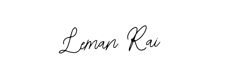Use a signature maker to create a handwritten signature online. With this signature software, you can design (Bearetta-2O07w) your own signature for name Leman Rai. Leman Rai signature style 12 images and pictures png