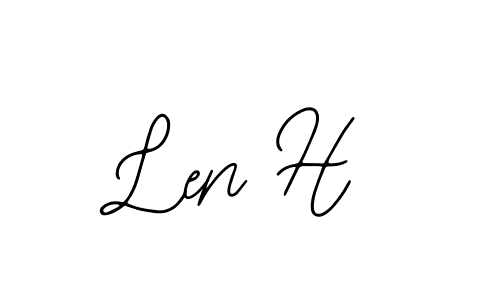 Similarly Bearetta-2O07w is the best handwritten signature design. Signature creator online .You can use it as an online autograph creator for name Len H. Len H signature style 12 images and pictures png