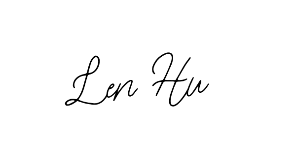 if you are searching for the best signature style for your name Len Hu. so please give up your signature search. here we have designed multiple signature styles  using Bearetta-2O07w. Len Hu signature style 12 images and pictures png