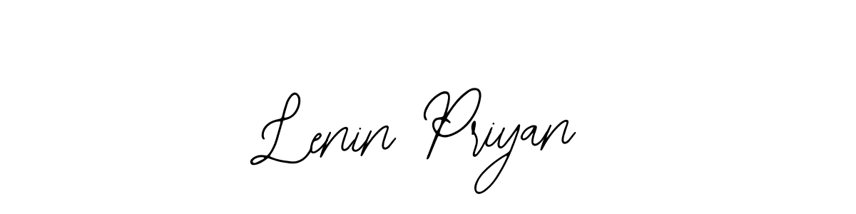 How to make Lenin Priyan name signature. Use Bearetta-2O07w style for creating short signs online. This is the latest handwritten sign. Lenin Priyan signature style 12 images and pictures png