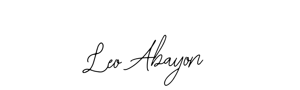 You should practise on your own different ways (Bearetta-2O07w) to write your name (Leo Abayon) in signature. don't let someone else do it for you. Leo Abayon signature style 12 images and pictures png