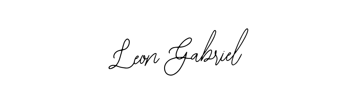 You should practise on your own different ways (Bearetta-2O07w) to write your name (Leon Gabriel) in signature. don't let someone else do it for you. Leon Gabriel signature style 12 images and pictures png