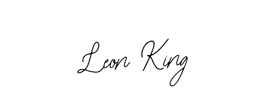 The best way (Bearetta-2O07w) to make a short signature is to pick only two or three words in your name. The name Leon King include a total of six letters. For converting this name. Leon King signature style 12 images and pictures png