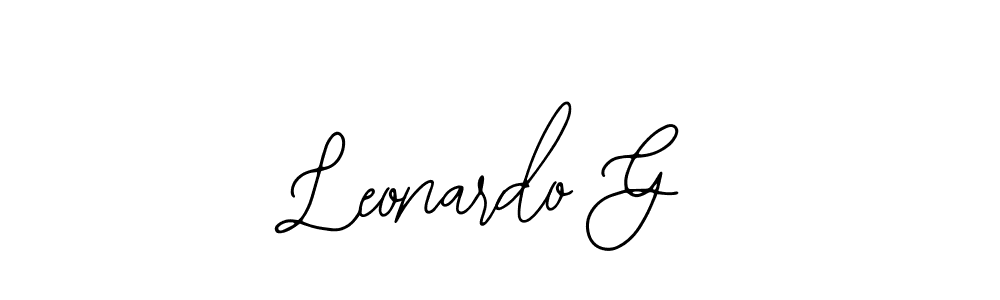 How to make Leonardo G name signature. Use Bearetta-2O07w style for creating short signs online. This is the latest handwritten sign. Leonardo G signature style 12 images and pictures png