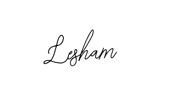 How to make Lesham name signature. Use Bearetta-2O07w style for creating short signs online. This is the latest handwritten sign. Lesham signature style 12 images and pictures png