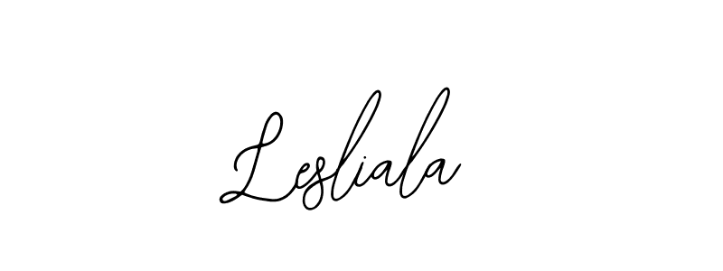 How to make Lesliala name signature. Use Bearetta-2O07w style for creating short signs online. This is the latest handwritten sign. Lesliala signature style 12 images and pictures png