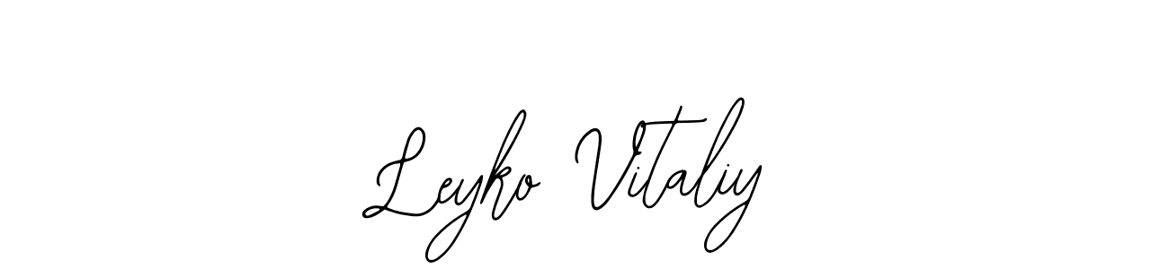 Use a signature maker to create a handwritten signature online. With this signature software, you can design (Bearetta-2O07w) your own signature for name Leyko Vitaliy. Leyko Vitaliy signature style 12 images and pictures png