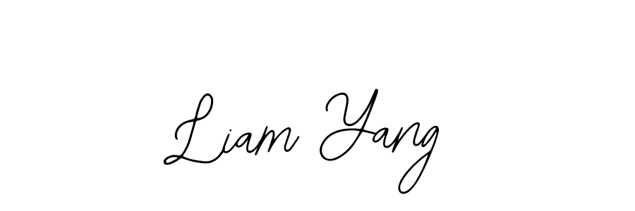 How to make Liam Yang name signature. Use Bearetta-2O07w style for creating short signs online. This is the latest handwritten sign. Liam Yang signature style 12 images and pictures png