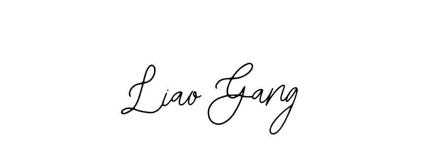 How to make Liao Gang name signature. Use Bearetta-2O07w style for creating short signs online. This is the latest handwritten sign. Liao Gang signature style 12 images and pictures png