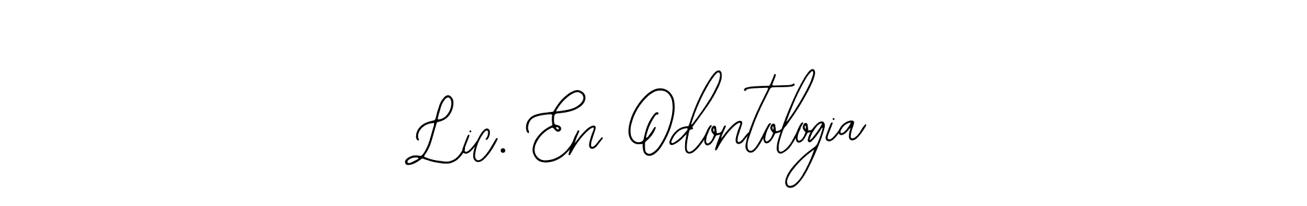 How to make Lic. En Odontologia name signature. Use Bearetta-2O07w style for creating short signs online. This is the latest handwritten sign. Lic. En Odontologia signature style 12 images and pictures png