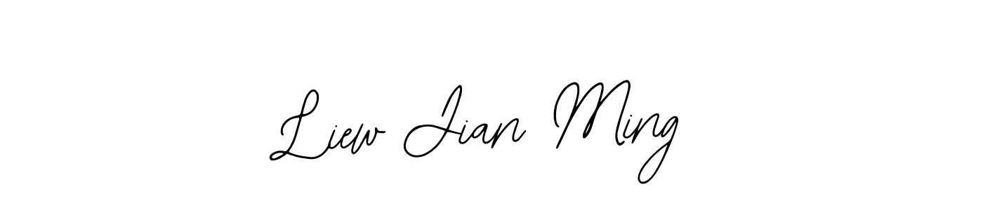 How to make Liew Jian Ming name signature. Use Bearetta-2O07w style for creating short signs online. This is the latest handwritten sign. Liew Jian Ming signature style 12 images and pictures png