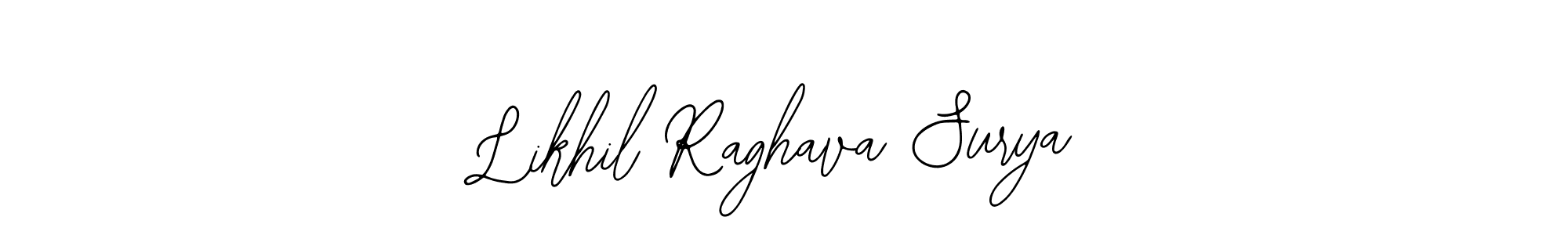 How to Draw Likhil Raghava Surya signature style? Bearetta-2O07w is a latest design signature styles for name Likhil Raghava Surya. Likhil Raghava Surya signature style 12 images and pictures png