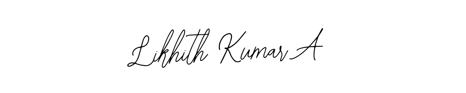 You should practise on your own different ways (Bearetta-2O07w) to write your name (Likhith Kumar A) in signature. don't let someone else do it for you. Likhith Kumar A signature style 12 images and pictures png