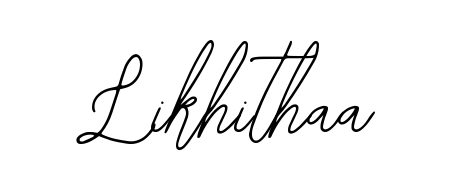 Designed for modern professionals: Likhithaa name signature crafted with Bearetta-2O07w script. Ready for digital PDF workflows. Likhithaa signature style 12 images and pictures png