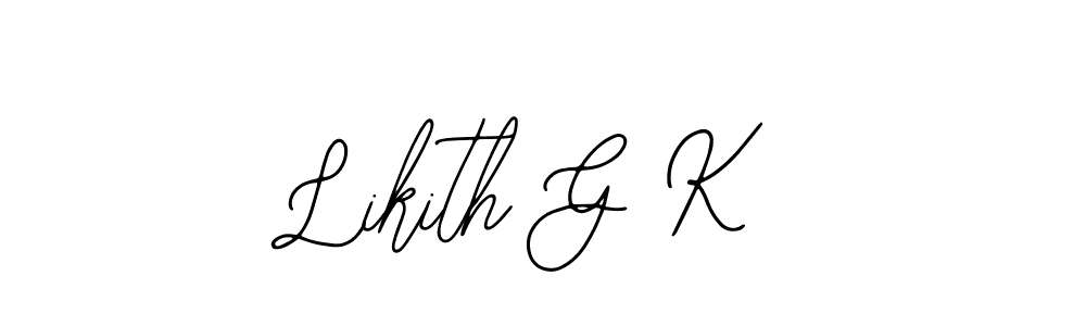 Use a signature maker to create a handwritten signature online. With this signature software, you can design (Bearetta-2O07w) your own signature for name Likith G K. Likith G K signature style 12 images and pictures png