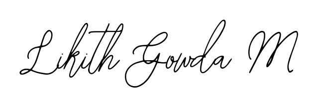 You should practise on your own different ways (Bearetta-2O07w) to write your name (Likith Gowda M) in signature. Don't let someone else do it for you. Likith Gowda M signature style 12 images and pictures png
