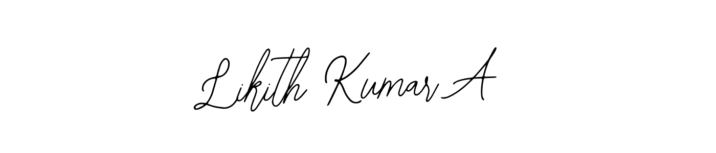 Use a signature maker to create a handwritten signature online. With this signature software, you can design (Bearetta-2O07w) your own signature for name Likith Kumar A. Likith Kumar A signature style 12 images and pictures png