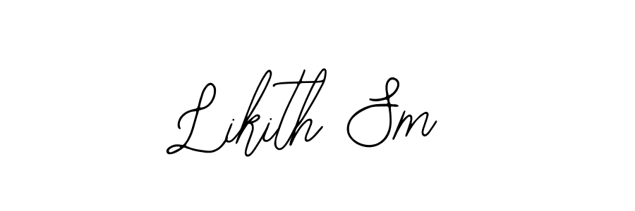 How to make Likith Sm name signature. Use Bearetta-2O07w style for creating short signs online. This is the latest handwritten sign. Likith Sm signature style 12 images and pictures png