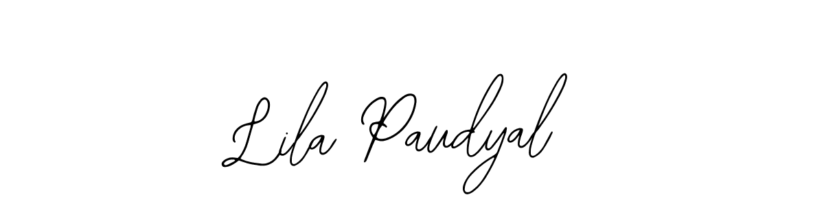 How to make Lila Paudyal name signature. Use Bearetta-2O07w style for creating short signs online. This is the latest handwritten sign. Lila Paudyal signature style 12 images and pictures png