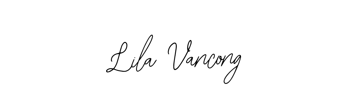 if you are searching for the best signature style for your name Lila Vancong. so please give up your signature search. here we have designed multiple signature styles  using Bearetta-2O07w. Lila Vancong signature style 12 images and pictures png