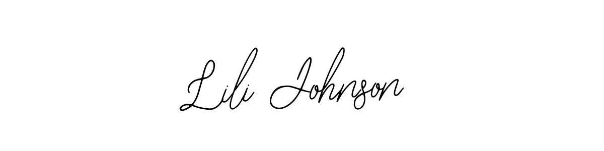 How to make Lili Johnson name signature. Use Bearetta-2O07w style for creating short signs online. This is the latest handwritten sign. Lili Johnson signature style 12 images and pictures png