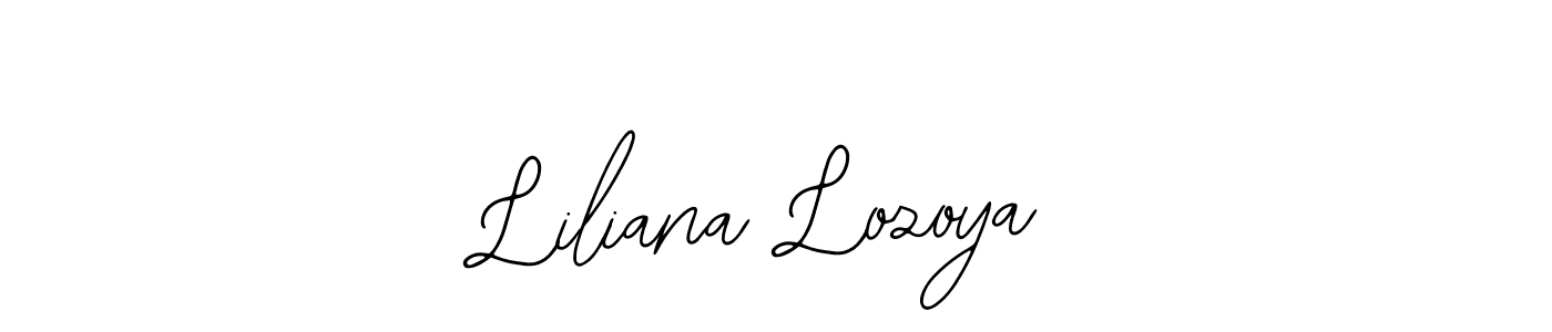 You should practise on your own different ways (Bearetta-2O07w) to write your name (Liliana Lozoya) in signature. don't let someone else do it for you. Liliana Lozoya signature style 12 images and pictures png