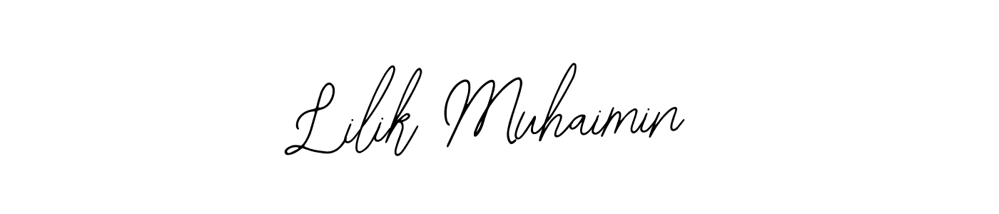 The best way (Bearetta-2O07w) to make a short signature is to pick only two or three words in your name. The name Lilik Muhaimin include a total of six letters. For converting this name. Lilik Muhaimin signature style 12 images and pictures png