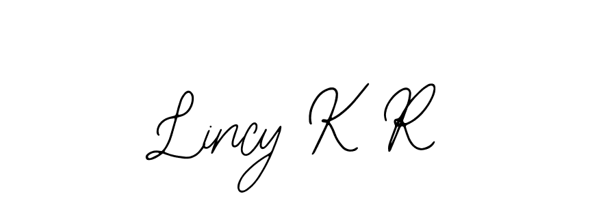 Also You can easily find your signature by using the search form. We will create Lincy K R name handwritten signature images for you free of cost using Bearetta-2O07w sign style. Lincy K R signature style 12 images and pictures png